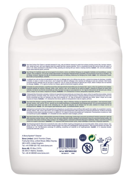 Bona Hard-Surface Floor Cleaner for Mopping Robots 2.5L